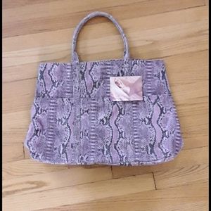 Bcbg fragrance faux snakskin tote bag